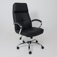 Офисное кресло AksHome Немига 1 (кожа натуральная Black/основание хром) - Превью изображения №2 — Интернет-магазин Time-Shop