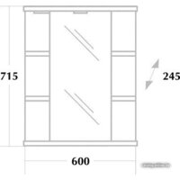  Onika Шкаф с зеркалом Глория 60.02 левый (белый) [206007] - Превью изображения №2 — Интернет-магазин Time-Shop