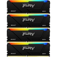 Оперативная память Kingston FURY Beast RGB 4x16ГБ DDR4 3600 МГц KF436C18BB2AK4/64 - Превью изображения №2 — Интернет-магазин Time-Shop