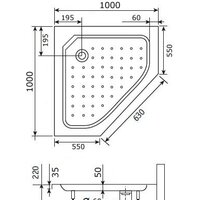 Душевой поддон RGW Style-TR 100x100 - Превью изображения №2 — Интернет-магазин Time-Shop