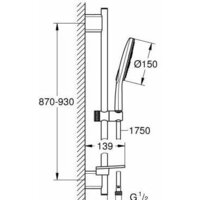 Душевой гарнитур  Grohe Rainshower SmartActive 150 26594LS0 - Превью изображения №2 — Интернет-магазин Time-Shop