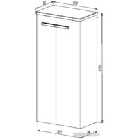  Viant Шкаф-полупенал Мюнхен VMUN50BEL-PENP (белый) - Превью изображения №5 — Интернет-магазин Time-Shop