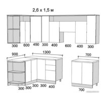 Готовая кухня Артём-Мебель Виола СН-114 без стекла ДСП 2.6x1.5 Правая (сосна арктическая) - Превью изображения №3 — Интернет-магазин Time-Shop