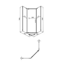 Душевой уголок Triton Дека Хром А1 90х90 без поддона (прозрачное стекло) - Превью изображения №2 — Интернет-магазин Time-Shop