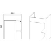  Viant Тумба под умывальник Бостон Como 50 VBOS50COG-T1STP - Превью изображения №4 — Интернет-магазин Time-Shop