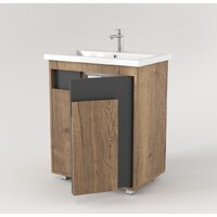  Дабер Тумба под умывальник 015 70 Т15.7.0.22 (дуб галифакс/серый) - Превью изображения №3 — Интернет-магазин Time-Shop