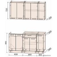 Готовая кухня Интерлиния Мила Лайт 1.5 (дуб золотой-антрацит-дуб бунратти) - Превью изображения №2 — Интернет-магазин Time-Shop