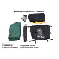 Треккинговая палатка AlexikA Tower 3 Plus (зеленый) - Превью изображения №11 — Интернет-магазин Time-Shop