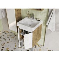  Акватон Тумба с умывальником Сканди Doors 45 1A2787K0SDZ90 (белый/дуб рустикальный) - Превью изображения №8 — Интернет-магазин Time-Shop