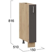 Шкаф напольный Трия Габриэлла 1Н15К (дуб крафт золотой/муссон) - Превью изображения №3 — Интернет-магазин Time-Shop