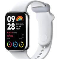 Xiaomi Smart Band 8 Pro M2333B1 (серебристый, с белым силиконовым ремешком, международная версия)