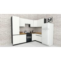 ВерсоМебель Эко-7 1.4x2.6 правая (белый фасадный/ст.золотистый дуб)