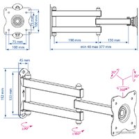 Кронштейн для телевизора Kromax DIX-15W (белый) - Превью изображения №4 — Интернет-магазин Time-Shop