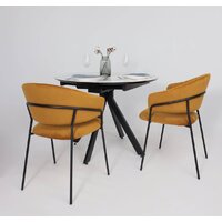 Стул с подлокотниками Алвест AV 433 (карри бархат Confetti chai tea/черный) - Превью изображения №4 — Интернет-магазин Time-Shop