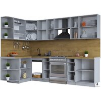 Готовая кухня Интерлиния Тренд 1.5x2.8 левая (мята/белый/бискайская сосна) - Превью изображения №3 — Интернет-магазин Time-Shop