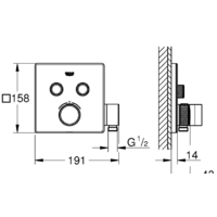 Смеситель без скрытого механизма Grohe Grohtherm SmartControl 29125000 - Превью изображения №2 — Интернет-магазин Time-Shop