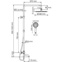 Душевая система  Wasserkraft A188.208.207.PG Thermo - Превью изображения №3 — Интернет-магазин Time-Shop