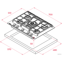 Варочная панель TEKA GZC 75330 XBN (белый) - Превью изображения №11 — Интернет-магазин Time-Shop