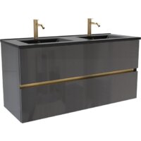  ЗОВ Тумба под умывальник Лира 120 L120MWFMLGVG (графель глянец) - Превью изображения №2 — Интернет-магазин Time-Shop