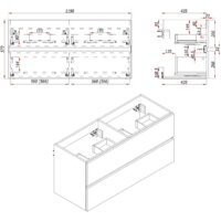  ЗОВ Тумба под умывальник Лира 120 L120MWFMLGVG (графель глянец) - Превью изображения №4 — Интернет-магазин Time-Shop