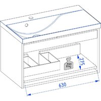  Lauter Тумба под умывальник Eva 69 (гранатовый полуматовый, ручка из матовой стали) - Превью изображения №9 — Интернет-магазин Time-Shop