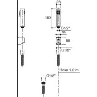 Гигиенический душ Jacob Delafon Cuff E98100-CP - Превью изображения №2 — Интернет-магазин Time-Shop