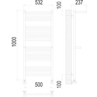 Полотенцесушитель TERMINUS Аврора П20 500x1000 с 2 полками нп (хром) - Превью изображения №2 — Интернет-магазин Time-Shop