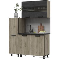Стендмебель Эдинбург 1.4 с пеналом (железный камень/дуб крафт серый)