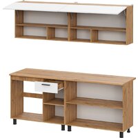 Готовая кухня Mio Tesoro Монако 2.0м (дуб золотой/белый матовый/дуб вотан) - Превью изображения №3 — Интернет-магазин Time-Shop