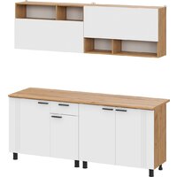 Готовая кухня Mio Tesoro Монако 2.0м (дуб золотой/белый матовый/дуб вотан) - Превью изображения №2 — Интернет-магазин Time-Shop