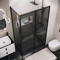 Душевая стенка Grossman Style 70x195 200.K33.05.70.21.10 (черный матовый,стекло тонированное) - Превью изображения №3 — Интернет-магазин Time-Shop