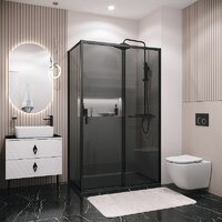 Душевая стенка Grossman Style 70x195 200.K33.05.70.21.10 (черный матовый,стекло тонированное) - Превью изображения №2 — Интернет-магазин Time-Shop