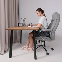 Офисное кресло AksHome Paradis (ткань, светло-серый) - Превью изображения №2 — Интернет-магазин Time-Shop