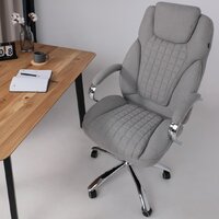 Офисное кресло AksHome Paradis (ткань, светло-серый) - Превью изображения №6 — Интернет-магазин Time-Shop