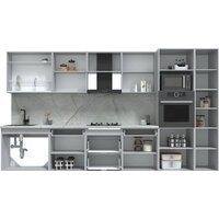 Готовая кухня Интерлиния Берес 3.6В (дуб полярный/серый каспий) - Превью изображения №2 — Интернет-магазин Time-Shop