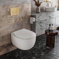 Унитаз подвесной Roxen Egg в комплекте с инсталляцией StounFix Dual Fresh 6 в 1 968085 (кнопка: брашированное золото) - Превью изображения №10 — Интернет-магазин Time-Shop