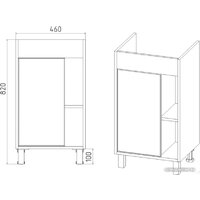  Viant Тумба под умывальник Бостон Como 50 VBOS50COG-T1ST - Превью изображения №2 — Интернет-магазин Time-Shop