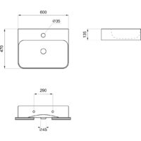 Умывальник Wellsee Clermont 302609000 с донным клапаном click-clack - Превью изображения №9 — Интернет-магазин Time-Shop