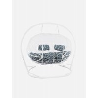 Подвесной диван M-Group Лежебока 11180109 (с белым ротангом/серая подушка) - Превью изображения №4 — Интернет-магазин Time-Shop