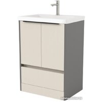 Дабер Тумба под умывальник 017 Тобага/Эридан/Артвин 60 Т17.6Т.0.19Ч (бежевый/серый/ручка черный)