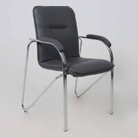 Офисный стул AksHome Samba Aks-1 (Pegasso темно-серый/подлокотники мягкие) - Превью изображения №2 — Интернет-магазин Time-Shop