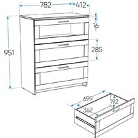Комод Mio Tesoro Нави 3 ящика 2.15.02.020.4 (серый, со стеклом) - Превью изображения №7 — Интернет-магазин Time-Shop