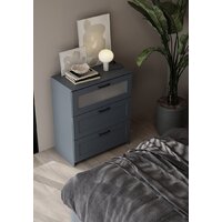 Комод Mio Tesoro Нави 3 ящика 2.15.02.020.4 (серый, со стеклом) - Превью изображения №4 — Интернет-магазин Time-Shop