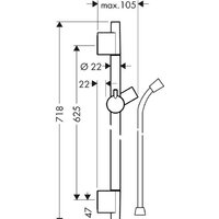 Душевая штанга Hansgrohe Unica S Puro 28632670 (черный матовый) - Превью изображения №2 — Интернет-магазин Time-Shop
