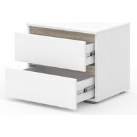 Тумба Кортекс-мебель Бари 60 2ш (белый/белый/дуб сонома) - Превью изображения №2 — Интернет-магазин Time-Shop