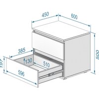 Тумба Кортекс-мебель Бари 60 2ш (белый/белый/дуб сонома) - Превью изображения №4 — Интернет-магазин Time-Shop