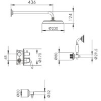 Душевая система  Rose R0235E - Превью изображения №2 — Интернет-магазин Time-Shop