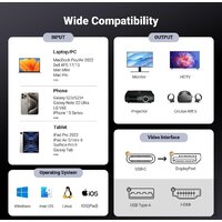 Кабель Ugreen CM556 USB Type-C - DisplayPort (2 м) - Превью изображения №7 — Интернет-магазин Time-Shop