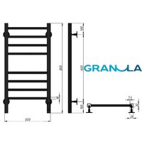 Полотенцесушитель Granula Квадро Сплит 50х80 (терморегулятор с таймером черный матовый) - Превью изображения №6 — Интернет-магазин Time-Shop