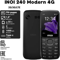 Кнопочный телефон Inoi 240 Modern 4G (черный) - Превью изображения №2 — Интернет-магазин Time-Shop